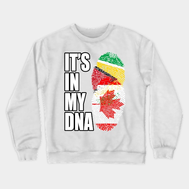 Guyanese And Canadian Mix Heritage DNA Flag Crewneck Sweatshirt by Just Rep It!!